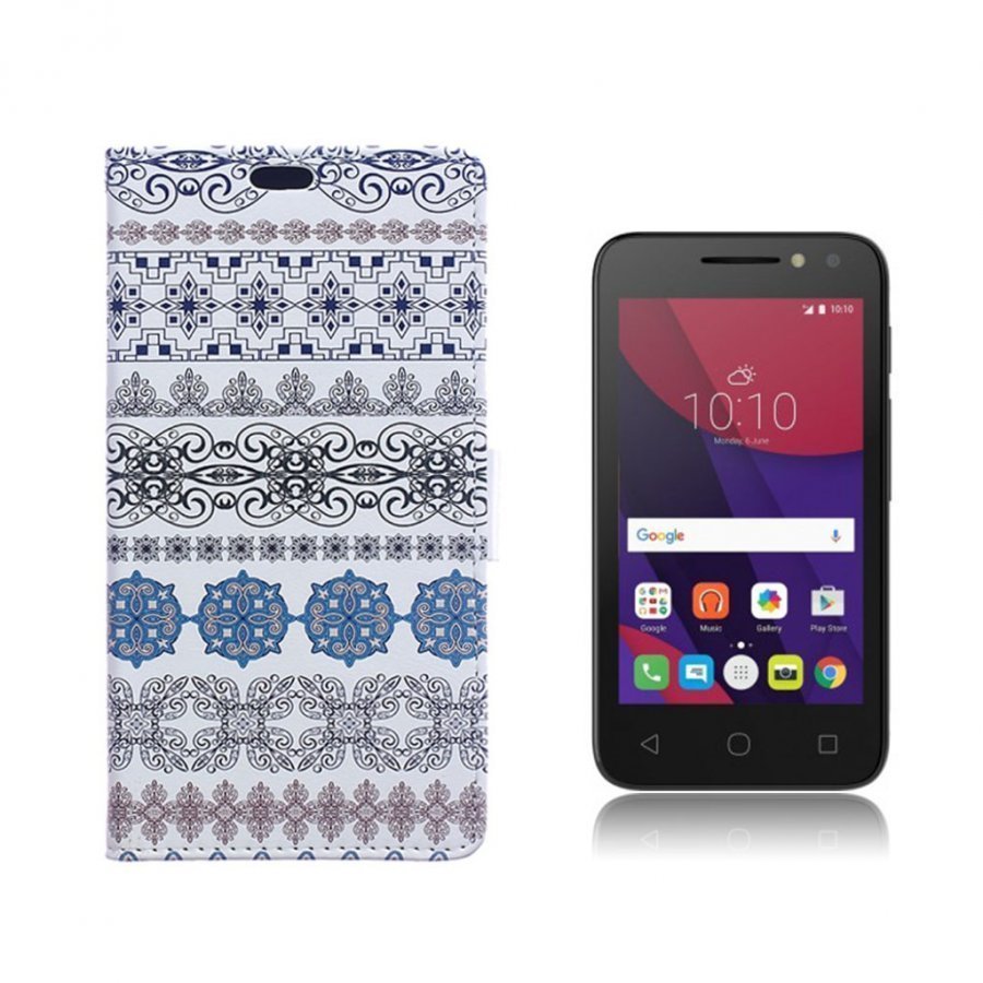 Alcatel Onetouch Pixi 4 4 Nahkakotelo Lompakko Vanhanaikainen Kukka