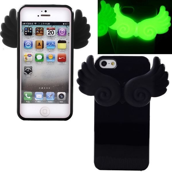 Angel Pimeässä Hohtava Musta Iphone 5 Silikonikuori