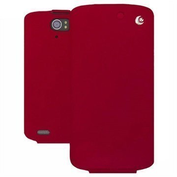 Archos 50 Helium 4G Noreve Tradition Läpällinen Nahkakotelo Punainen