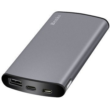 Benks Thor Q1000 Virtapankki Type-C USB 10000mAh Harmaa