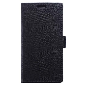 BlackBerry DTEK50 Krokotiili Lompakkokotelo Musta