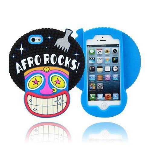 Funny Afro Sininen Iphone 5 Silikonikuori