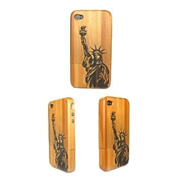 Genuine Wood Vapaudenpatsas Iphone 4 / 4s Suojakuori