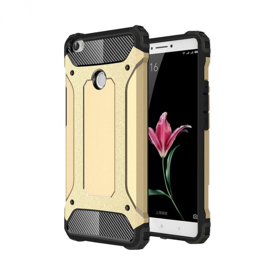 Hårderåde Xiaomi Mi Max Joustava Pehmustettu Muovikuori Kulta