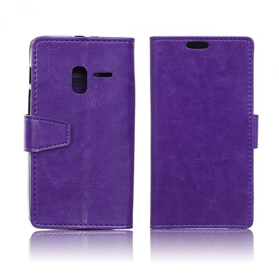 Mankell Alcatel One Touch Pixi 3 4.5 Nahkakotelo Läpällä Violetti