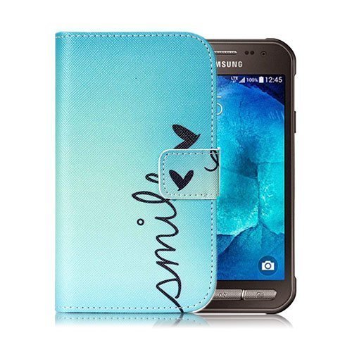 Moberg Samsung Galaxy Xcover 3 Nahkakotelo Lompakko Hymyile Ja Perhonen