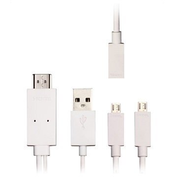 Mocreo MicroUSB / HDMI MHL Kaapeliadapteri Valkoinen