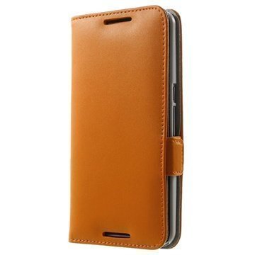 Motorola Nexus 6 Doormoon Nahkainen Lompakkokotelo Oranssi