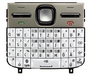 Näppäimistö QWERTZ Nokia E5-00 valkoinen Alkuperäinen