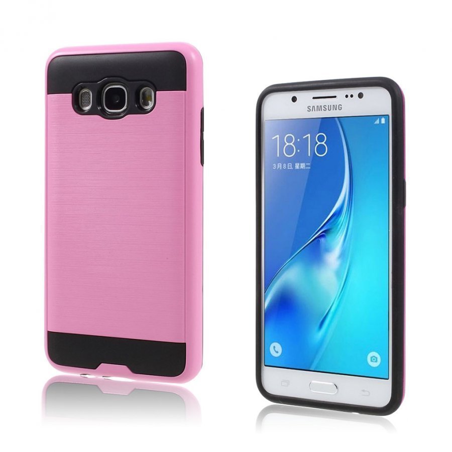 Samsung Galaxy J5 2016 Joustava Harjattu Muovikuori Pinkki