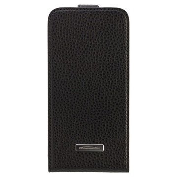 Samsung Galaxy S6 Commander Premium DeLuxe Pystysuora Läpällinen NahkakoteloÂ - Musta
