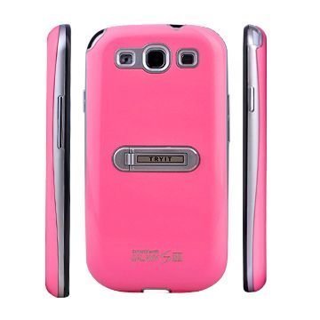 Slimcase Standillinen Pinkki Samsung Galaxy S3 Suojakuori