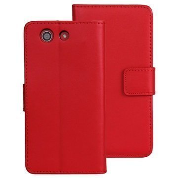 Sony Xperia Z3 Compact Nahkainen Lompakkokotelo Punainen