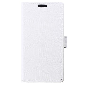 Sony Xperia Z5 Compact Krokotiilin Lompakkokotelo Valkoinen