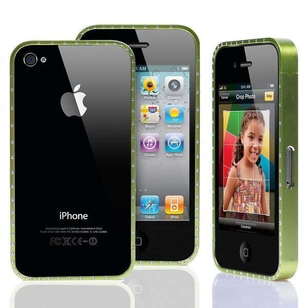 Victoria Diamonds Vihreä Bling Iphone 4 / 4s Alumiininen Suojakehys