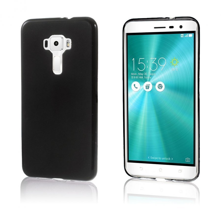 Wulff Asus Zenfone 3 Ze552kl Huurteinen Joustava Kuori Musta